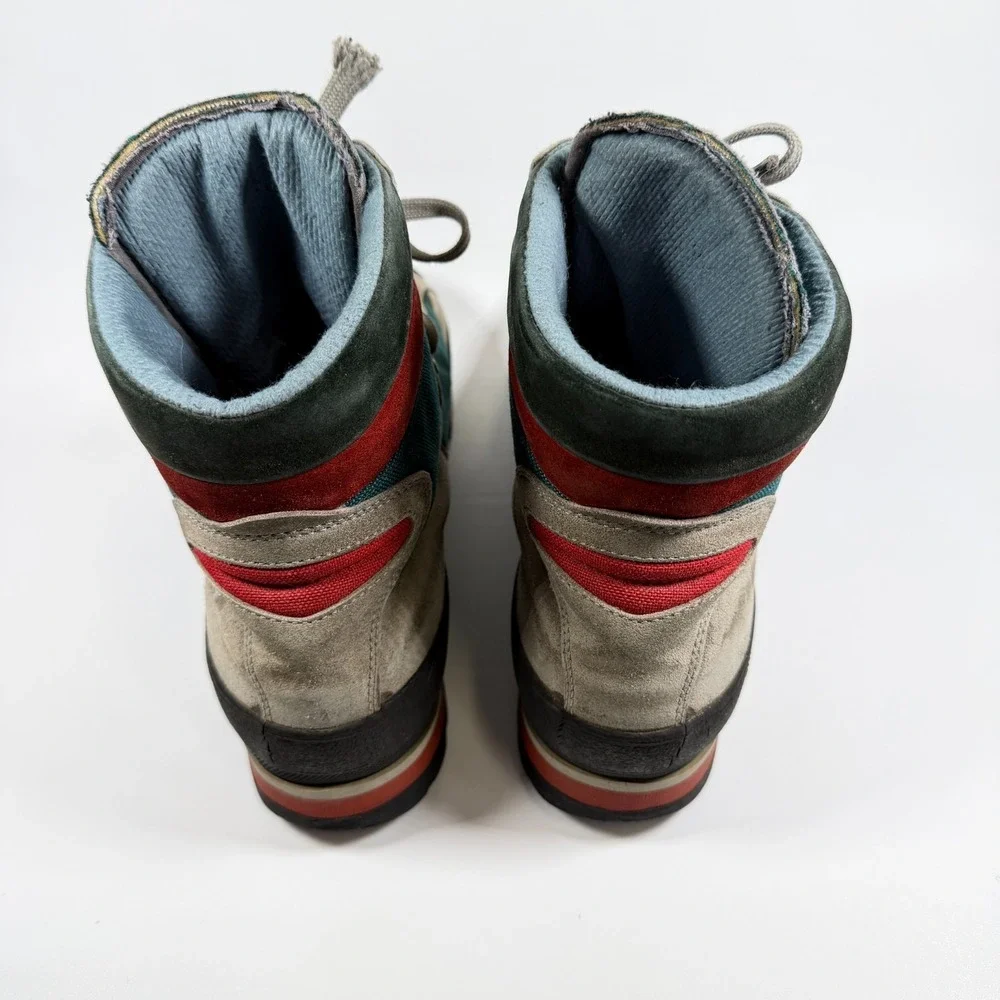 Tecnica Gore Tex Hiking Boots Vintage Made In Italy Teal Red Grey Mens 11